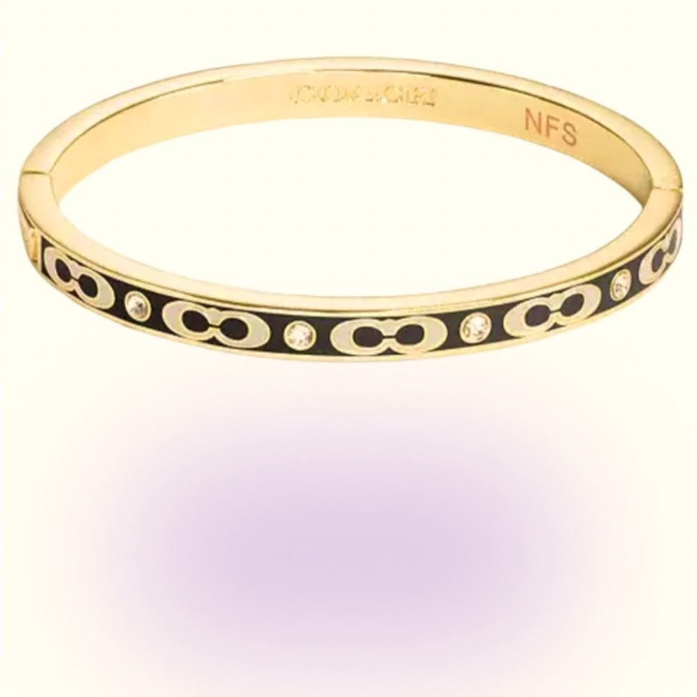 Coach Signature Push Hinged stone Bangle
